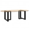 Nogi do stolika kawowego w kształcie litery T 2 szt. Czarne 50x25x(42-43) cm Stal
