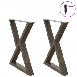 Nogi do stołu jadalnego 2 szt. Naturalna stal 70x(72-73,3) cm Stal