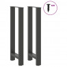 Nogi do stołu barowego Antracyt 2 szt. 40x(100-101) cm Stal