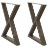 Nogi do stołu jadalnego 2 szt. Naturalna stal 70x(72-73,3) cm Stal