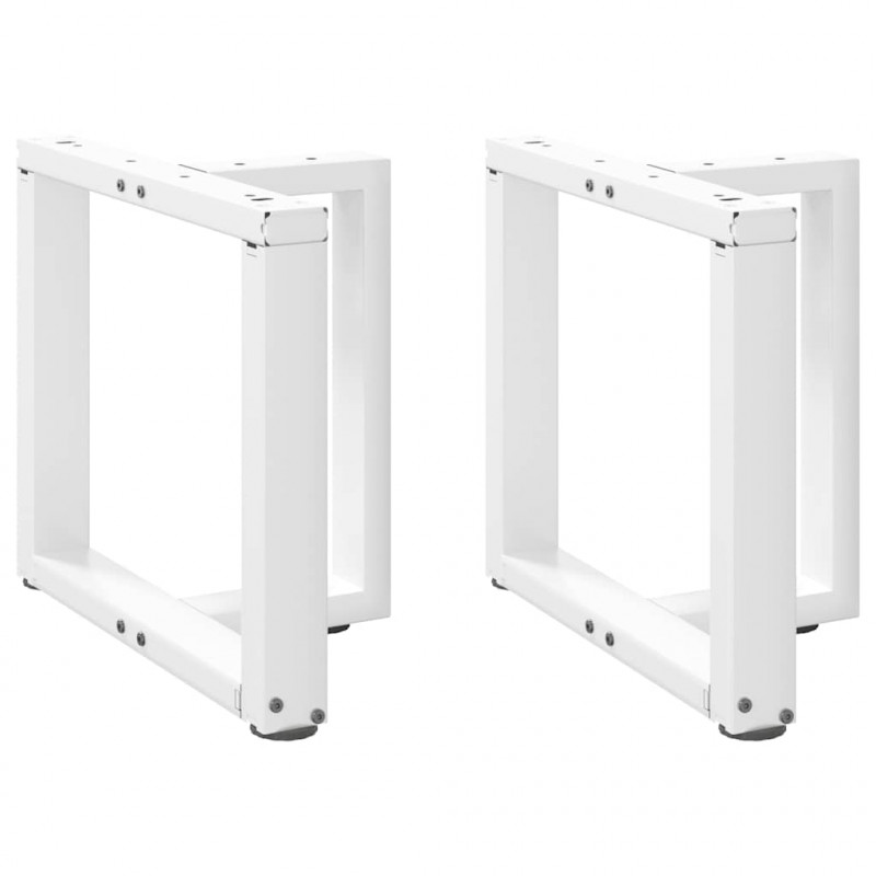Nogi do stolika kawowego w kształcie litery T 2 szt. Białe 50x25x(42-43) cm Stal