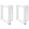 Nogi do stolika kawowego w kształcie litery T 2 szt. Białe 50x25x(42-43) cm Stal