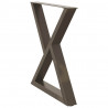 Nogi do stołu jadalnego 2 szt. Naturalna stal 70x(72-73,3) cm Stal