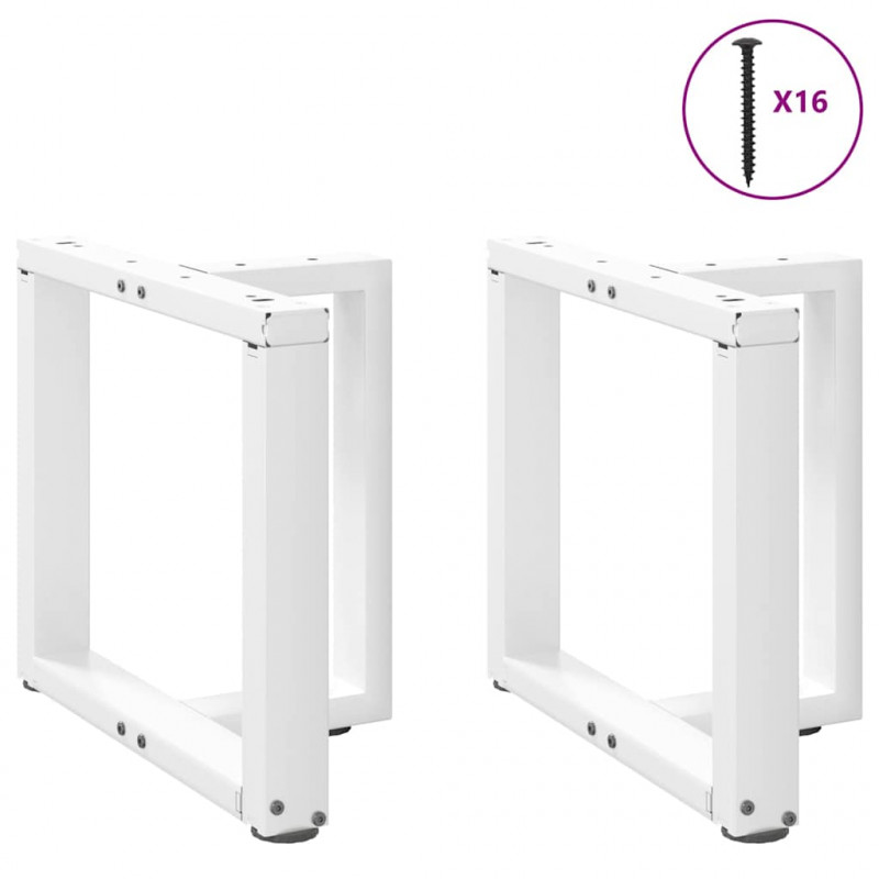 Nogi do stolika kawowego w kształcie litery T 2 szt. Białe 50x25x(42-43) cm Stal