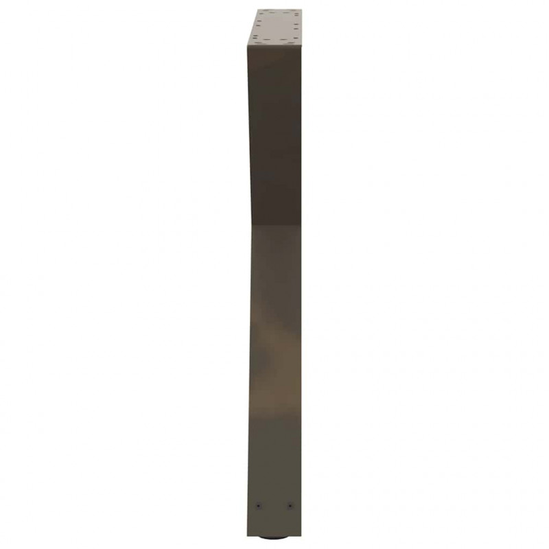 Nogi do stołu jadalnego 2 szt. Naturalna stal 70x(72-73,3) cm Stal