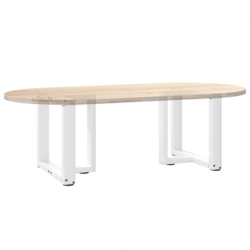 Nogi do stolika kawowego w kształcie litery T 2 szt. Białe 50x25x(42-43) cm Stal