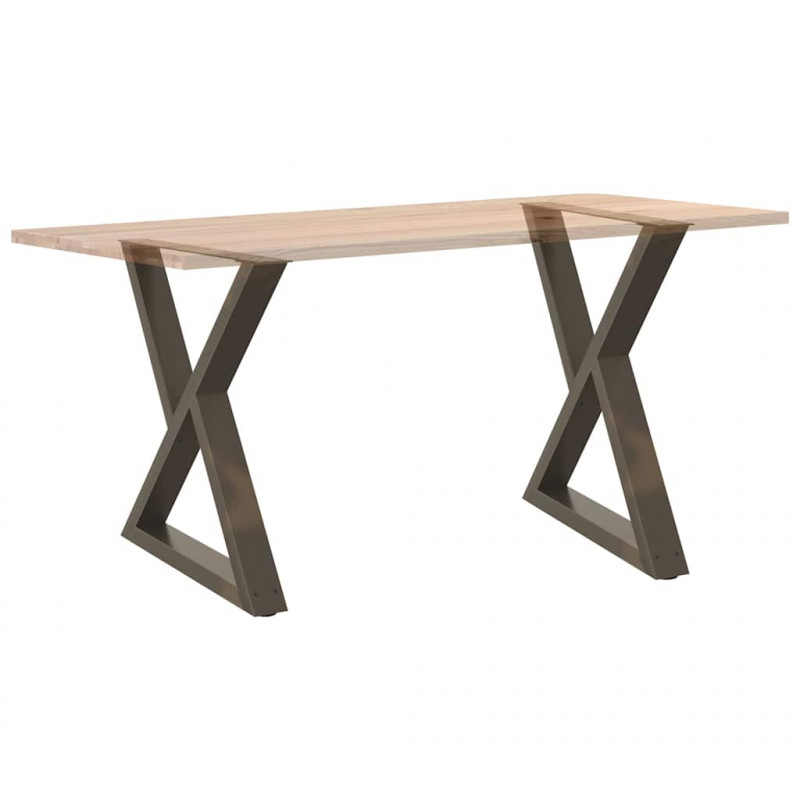 Nogi do stołu jadalnego 2 szt. Naturalna stal 70x(72-73,3) cm Stal