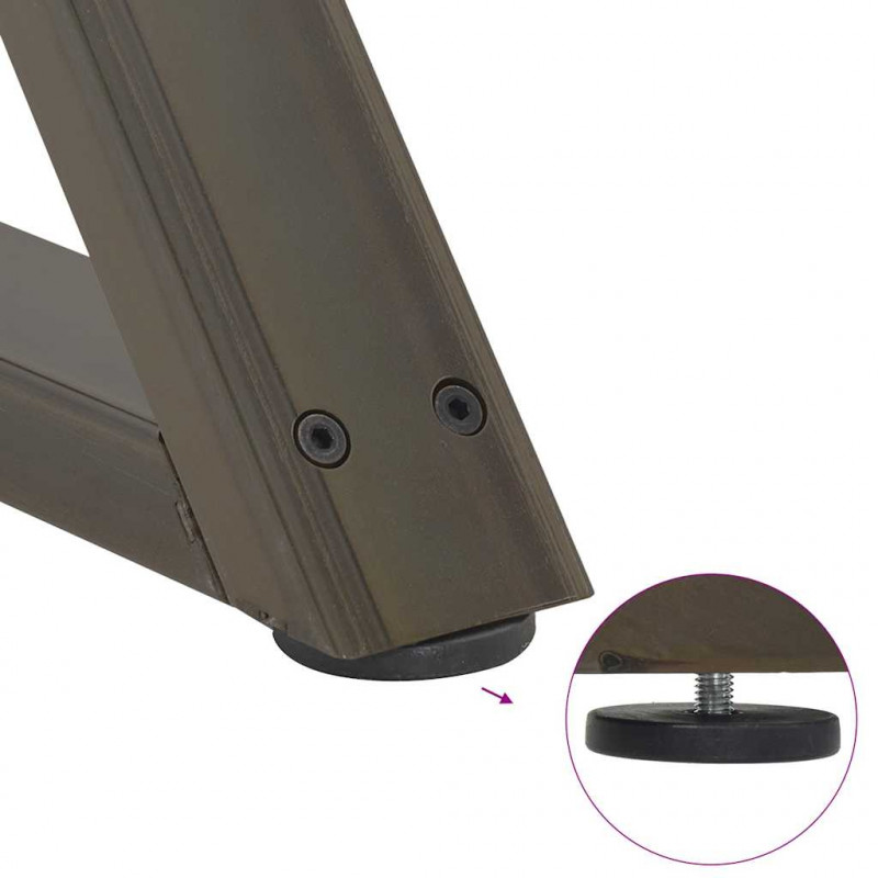 Nogi do stołu jadalnego 2 szt. Naturalna stal 70x(72-73,3) cm Stal