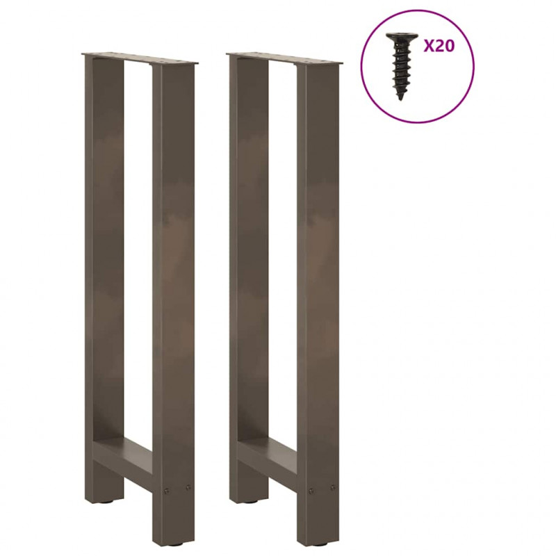 Nogi do stołu barowego Naturalna stal 2 szt. 40x(100-101) cm Stal