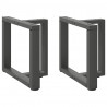 Nogi do stolika kawowego w kształcie litery T 2 szt. Antracyt 50x25x(42-43) cm Stal