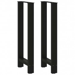 Nogi do stołu barowego czarne 2 szt. 50x(100-101) cm stal
