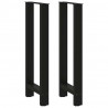 Nogi do stołu barowego czarne 2 szt. 50x(100-101) cm stal