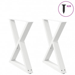 Nogi do stołu jadalnego 2 szt. Białe 80x(72-73,3) cm Stal