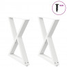 Nogi do stołu jadalnego 2 szt. Białe 80x(72-73,3) cm Stal