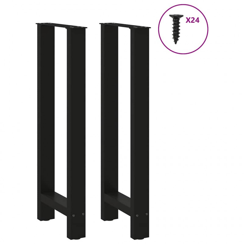 Nogi do stołu barowego czarne 2 szt. 50x(100-101) cm stal
