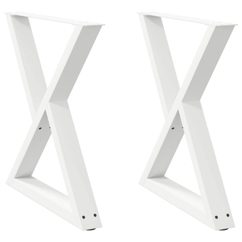 Nogi do stołu jadalnego 2 szt. Białe 80x(72-73,3) cm Stal