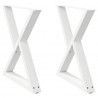 Nogi do stołu jadalnego 2 szt. Białe 80x(72-73,3) cm Stal