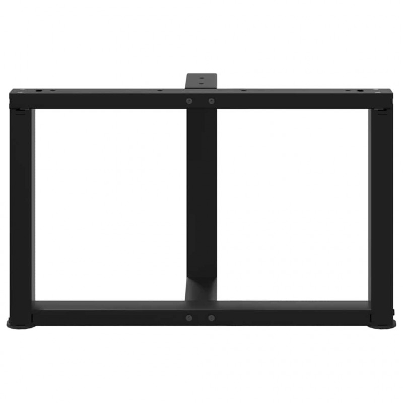 Nogi do stolika kawowego w kształcie litery T 2 szt. Czarne 60x25x(42-43) cm Stal