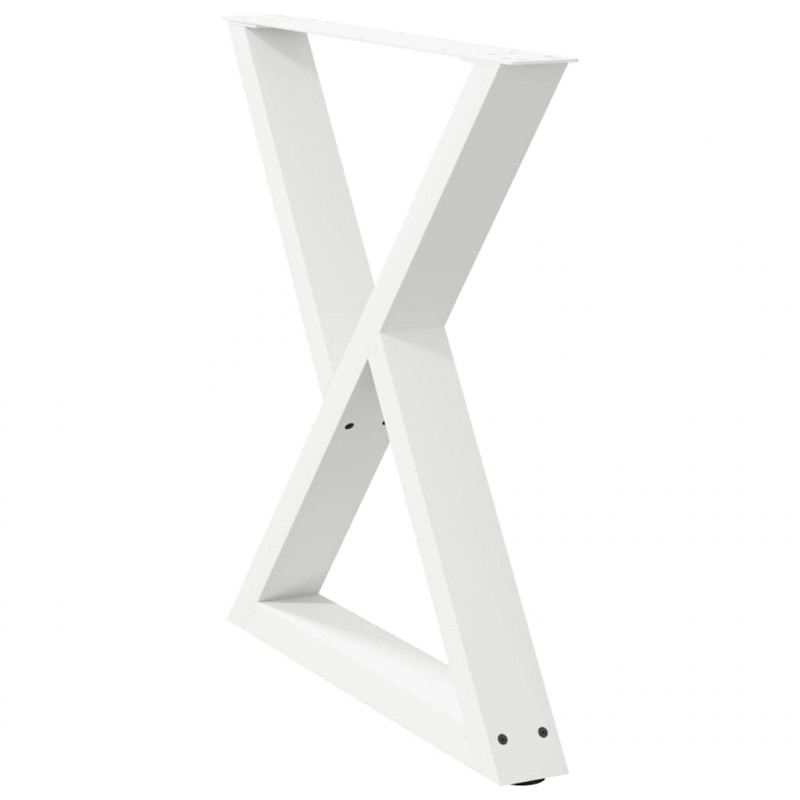 Nogi do stołu jadalnego 2 szt. Białe 80x(72-73,3) cm Stal
