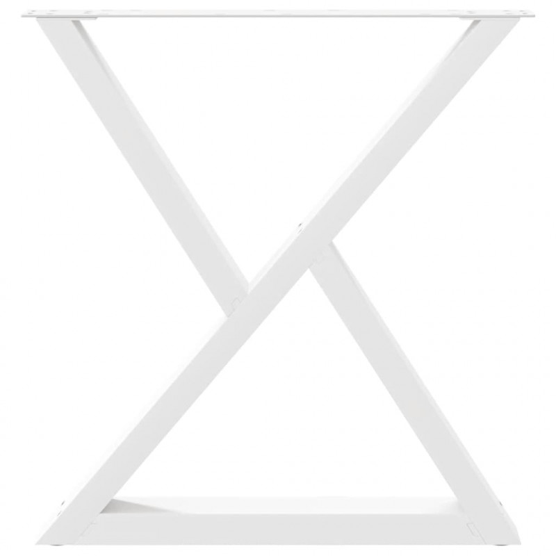 Nogi do stołu jadalnego 2 szt. Białe 80x(72-73,3) cm Stal