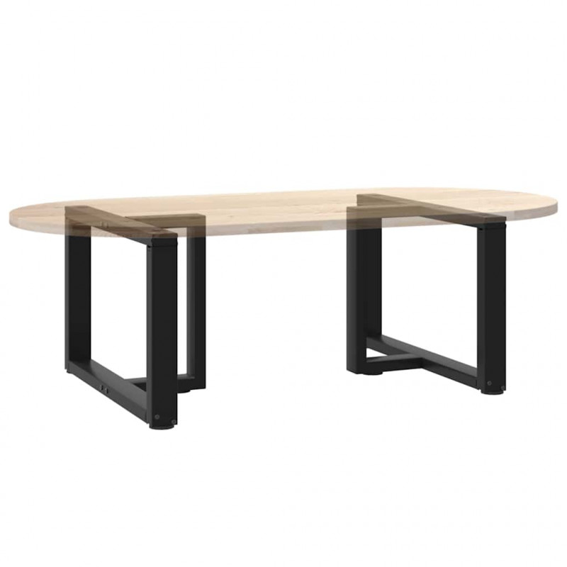 Nogi do stolika kawowego w kształcie litery T 2 szt. Czarne 60x25x(42-43) cm Stal