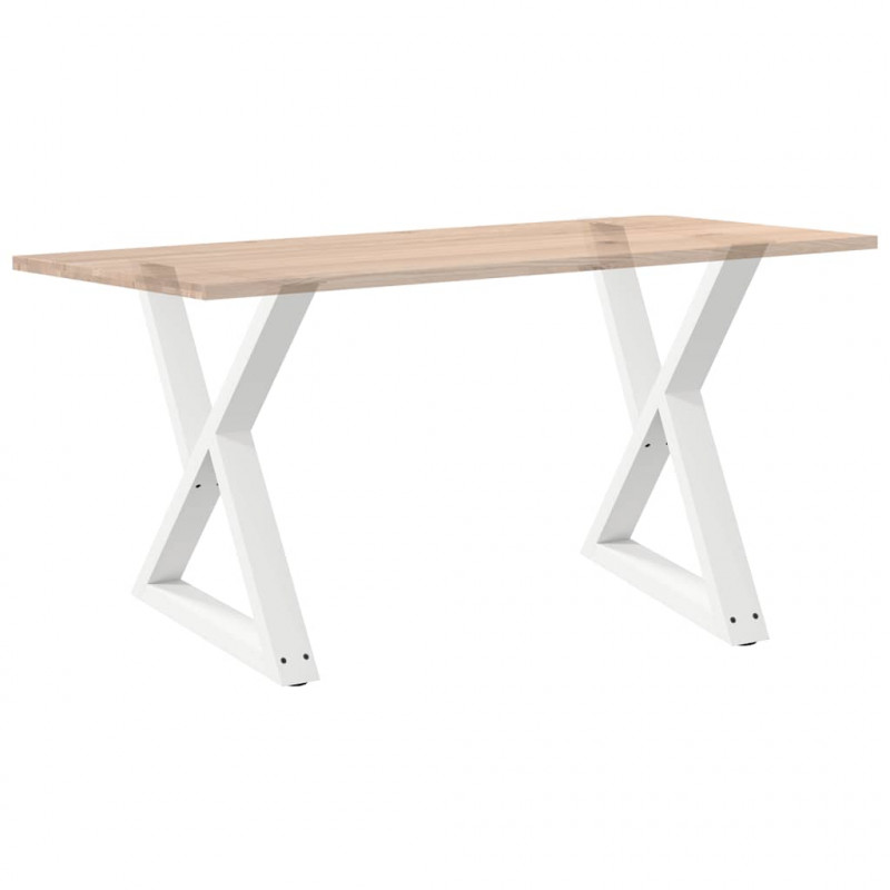 Nogi do stołu jadalnego 2 szt. Białe 80x(72-73,3) cm Stal