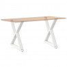 Nogi do stołu jadalnego 2 szt. Białe 80x(72-73,3) cm Stal