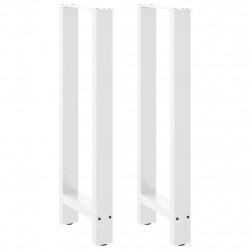 Nogi do stołu barowego białe 2 szt. 50x(100-101) cm stal