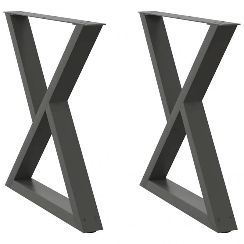 Nogi do stołu jadalnego 2 szt. Antracyt 80x(72-73,3) cm Stal