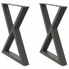 Nogi do stołu jadalnego 2 szt. Antracyt 80x(72-73,3) cm Stal
