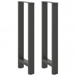 Nogi do stołu barowego Antracyt 2 szt. 50x(100-101) cm Stal