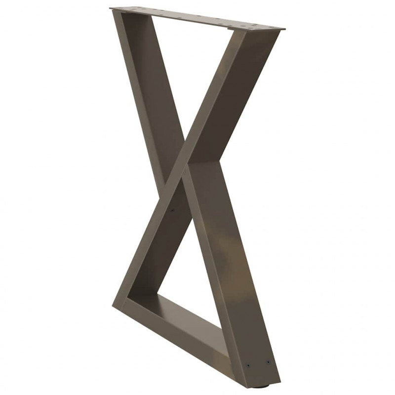 Nogi do stołu jadalnego 2 szt. Naturalna stal 80x(72-73,3) cm Stal