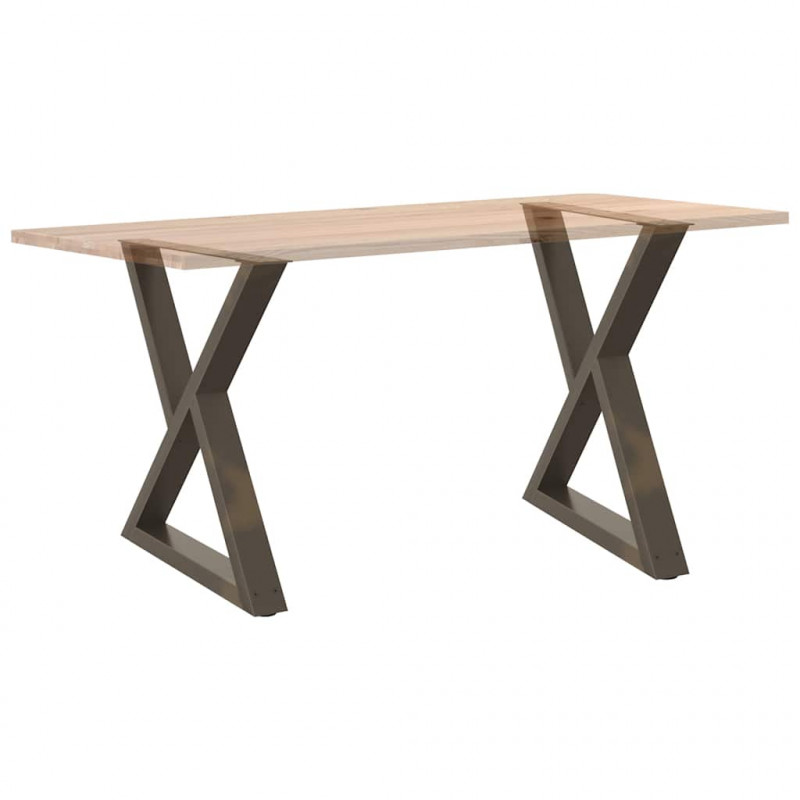 Nogi do stołu jadalnego 2 szt. Naturalna stal 80x(72-73,3) cm Stal