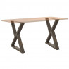 Nogi do stołu jadalnego 2 szt. Naturalna stal 80x(72-73,3) cm Stal