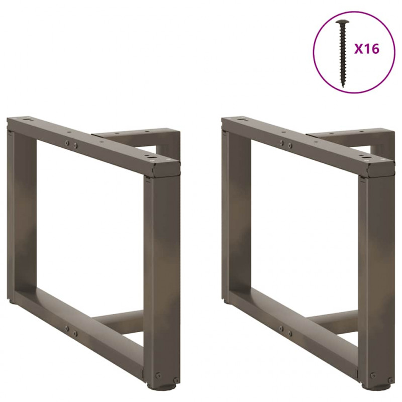 Nogi do stolika kawowego w kształcie litery T 2 szt. Czarne 60x25x(42-43) cm Stal