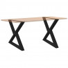 Nogi do stołu jadalnego 2 szt. Czarne 90x(72-73,3) cm Stal