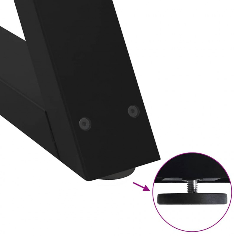 Nogi do stołu jadalnego 2 szt. Czarne 90x(72-73,3) cm Stal