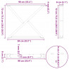 Nogi do stołu jadalnego 2 szt. Czarne 90x(72-73,3) cm Stal