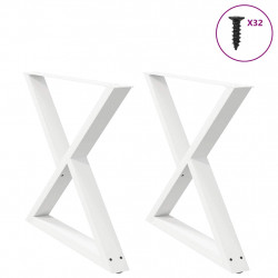 Nogi do stołu jadalnego 2 szt. Białe 90x(72-73,3) cm Stal