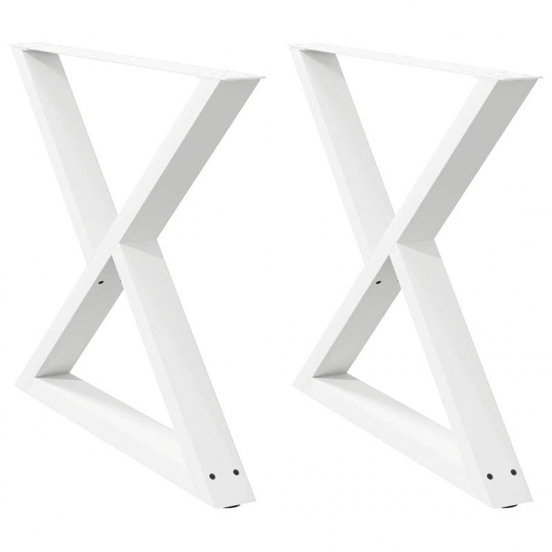 Nogi do stołu jadalnego 2 szt. Białe 90x(72-73,3) cm Stal