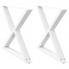 Nogi do stołu jadalnego 2 szt. Białe 90x(72-73,3) cm Stal