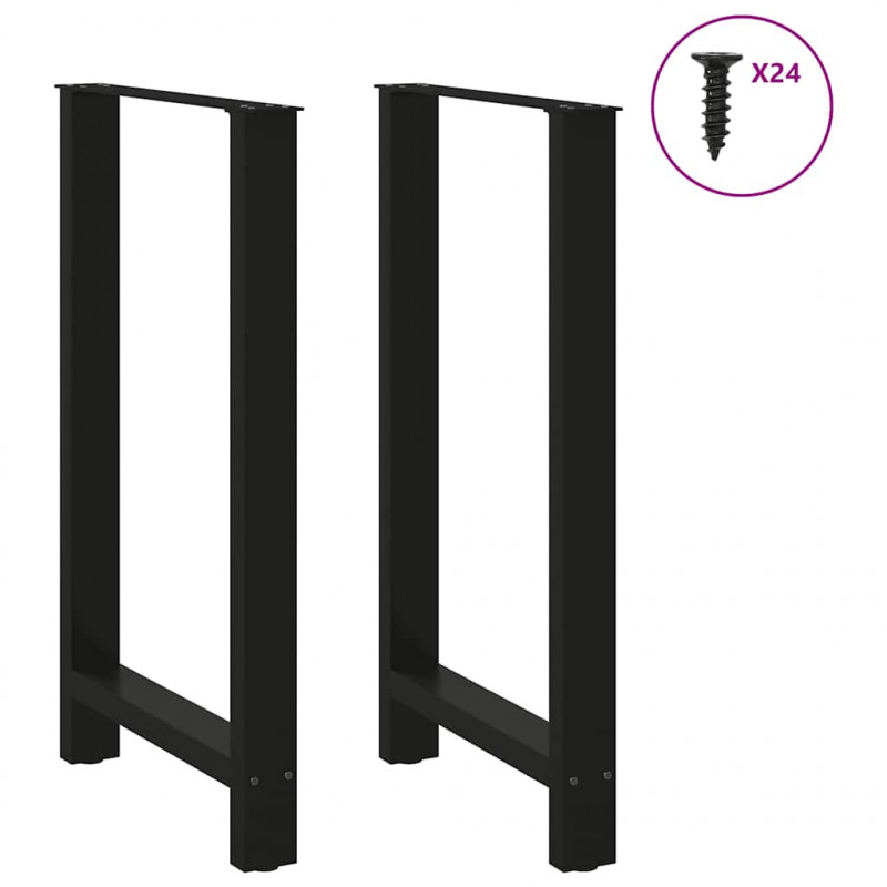 Nogi do stołu barowego czarne 2 szt. 60x(100-101) cm stal