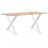 Nogi do stołu jadalnego 2 szt. Białe 90x(72-73,3) cm Stal