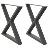 Nogi do stołu jadalnego 2 szt. Antracyt 90x(72-73,3) cm Stal