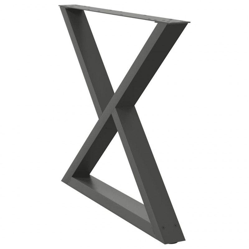Nogi do stołu jadalnego 2 szt. Antracyt 90x(72-73,3) cm Stal