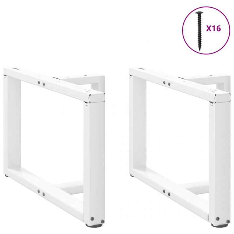 Nogi do stolika kawowego w kształcie litery T 2 szt. Białe 70x25x(42-43) cm Stal