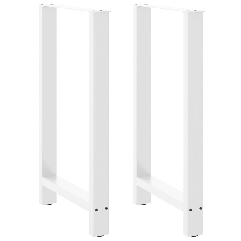 Nogi do stołu barowego białe 2 szt. 60x(100-101) cm stal