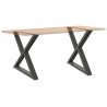 Nogi do stołu jadalnego 2 szt. Antracyt 90x(72-73,3) cm Stal