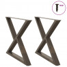 Nogi do stołu jadalnego 2 szt. Naturalna stal 90x(72-73,3) cm Stal
