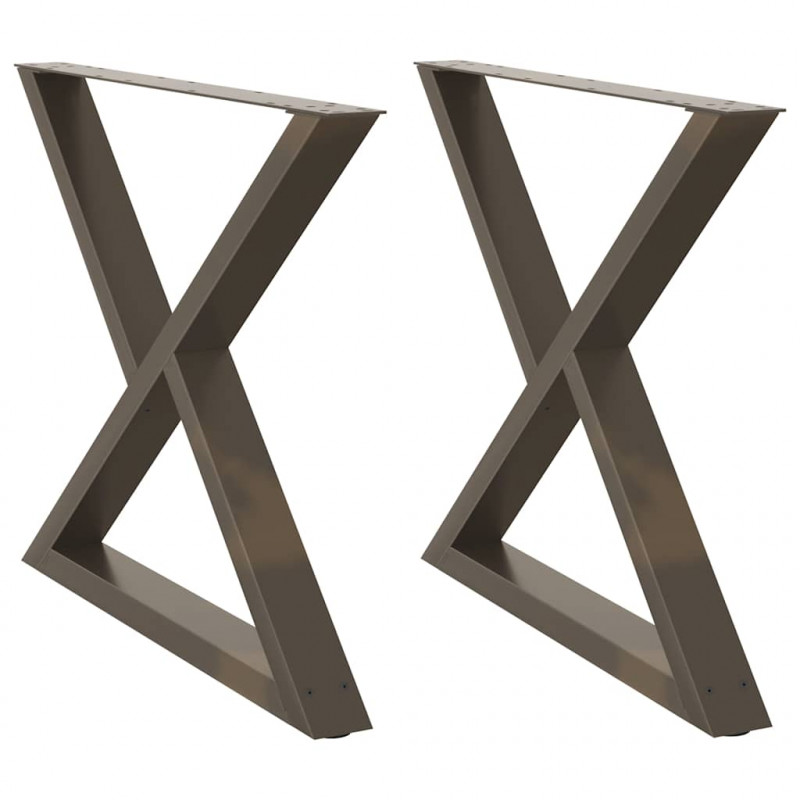 Nogi do stołu jadalnego 2 szt. Naturalna stal 90x(72-73,3) cm Stal